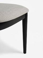 Set of 2 Tweedy Plain Light Grey Wrenley Black Leg Dining Chairs - Image 7 of 7