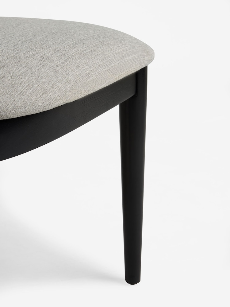 Set of 2 Tweedy Plain Light Grey Wrenley Black Leg Dining Chairs - Image 7 of 7