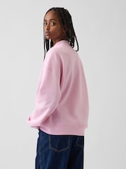Ροζ - Gap VintageSoft Oversized Mock Neck Logo Sweatshirt - Εικόνα 2 από 5