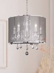 Searchlight Chrome White Chrome Pendant Ceiling Light - Image 1 of 1