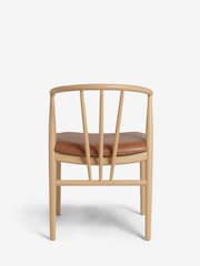 Set of 2 Distressed Faux Leather Tan Stockholm Light Wood Leg Dining Chairs - Image 7 of 8