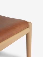 Set of 2 Distressed Faux Leather Tan Stockholm Light Wood Leg Dining Chairs - Image 8 of 8