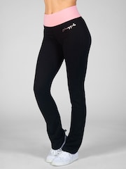 Pineapple Black/Pink Womens Contrast Band Bootcut Jersey Trousers - Image 4 of 4