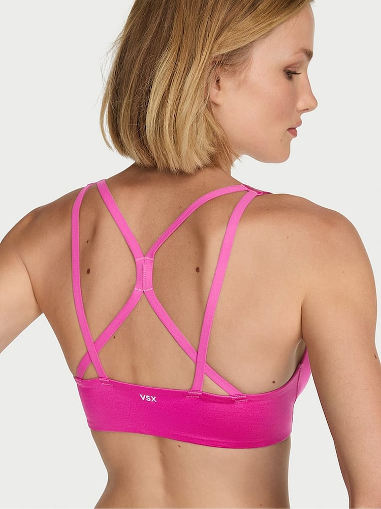 Victoria's Secret Pink Fire GlossyTech™ Plunge Front Close Low Impact Sports Bra - Image 2 of 2 Victoria's Secret Pink Fire GlossyTech™ Plunge Front Close Low Impact Sports Bra - Image 2 of 2