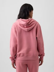 Rose/Bourgogne - Sweat à capuche Gap décontracté zippé à logo - Image 2 de 5