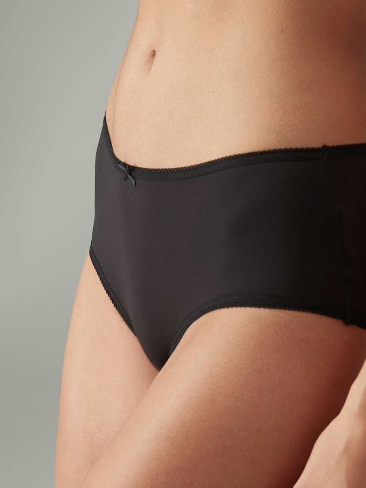 Black Midi Microfibre Knickers 7 Pack - Image 4 of 5