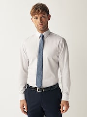 White/Blue Polka Dot Regular Fit Occasion Shirt And Tie Pack - Image 4 of 6