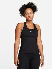 Negro - Camiseta sin mangas con relleno de media sujeción y sujetador deportivo integrado Swoosh de Nike - Imagen 1 de 5