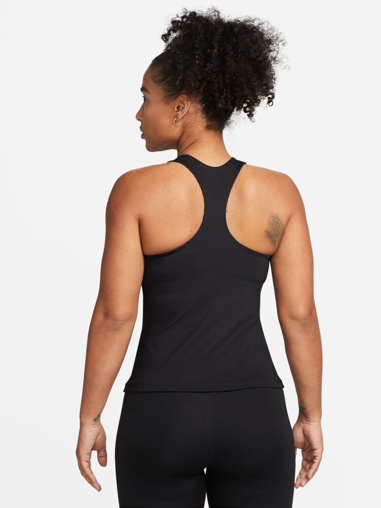 Negro - Camiseta sin mangas con relleno de media sujeción y sujetador deportivo integrado Swoosh de Nike - Imagen 2 de 5