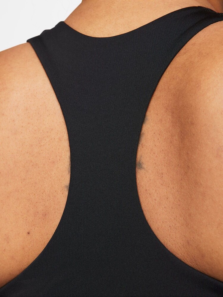 Negro - Camiseta sin mangas con relleno de media sujeción y sujetador deportivo integrado Swoosh de Nike - Imagen 5 de 5