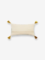 Clarke & Clarke Green 100% Cotton Passiflora Floral Cushion - Image 3 of 4