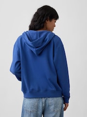 Bleu/bleu marine fleuri - Sweat à capuche Gap décontracté zippé à logo - Image 2 de 5