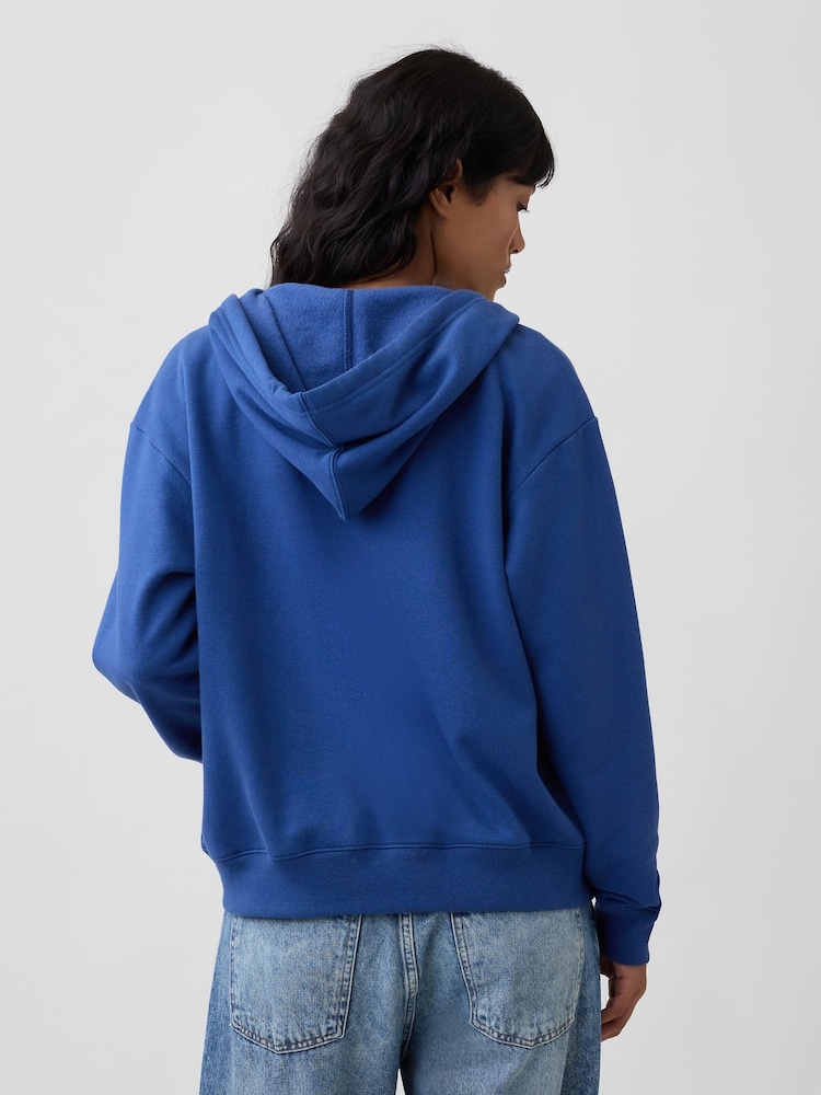 Bleu/bleu marine fleuri - Sweat à capuche Gap décontracté zippé à logo - Image 2 de 5 Bleu/bleu marine fleuri - Sweat à capuche Gap décontracté zippé à logo - Image 2 de 5