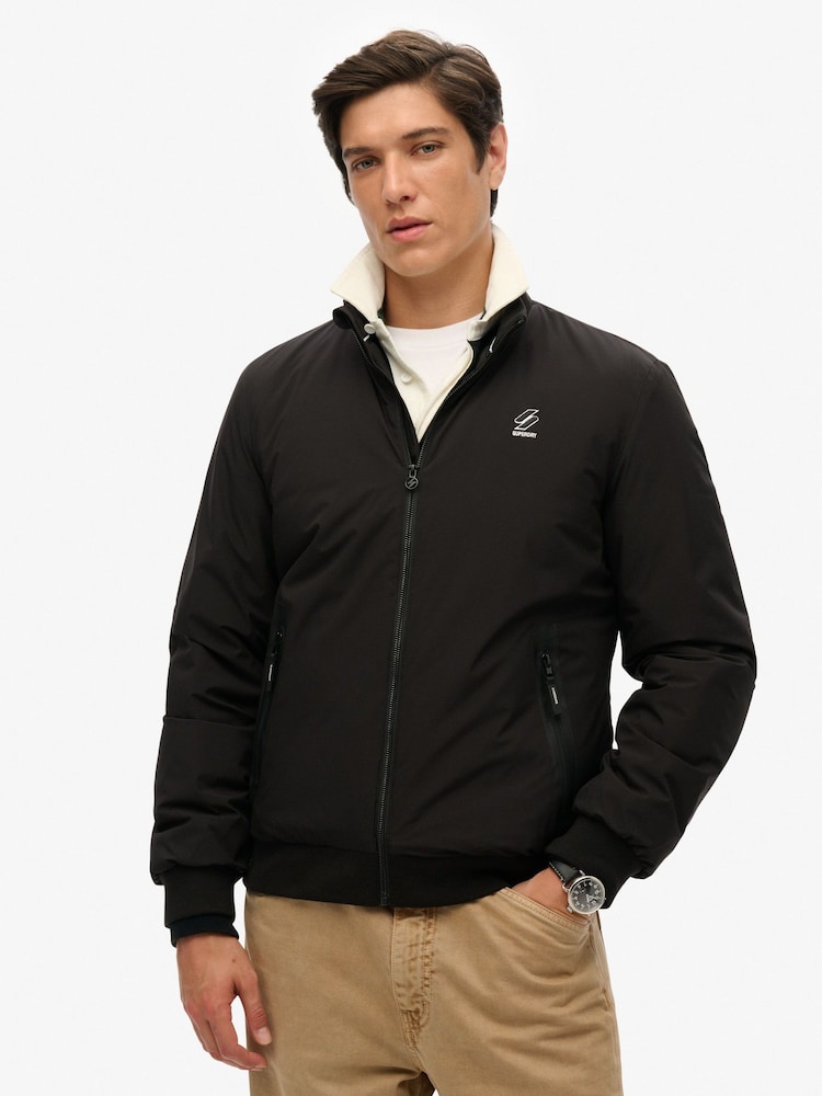 Superdry Black Training Harrington Water-Repellent Jacket - Image 1 of 7