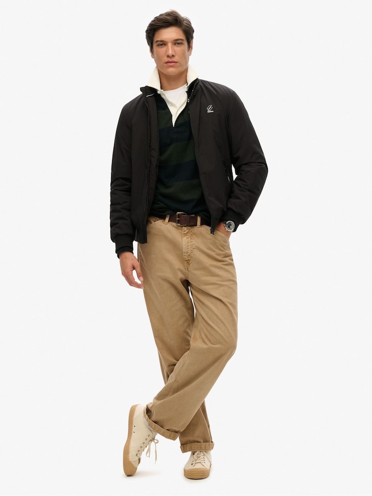 Superdry Black Training Harrington Water-Repellent Jacket - Image 2 of 7