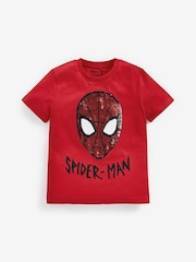 Spiderman, Rot - License T-Shirt mit Paillettendesign (3 bis 16 Jahre) - Image 1 of 4