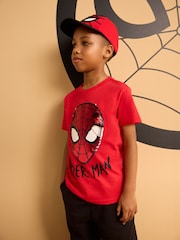 Spider-Man Red Flippy Sequin License T-Shirt (3-16yrs) - Image 5 of 6