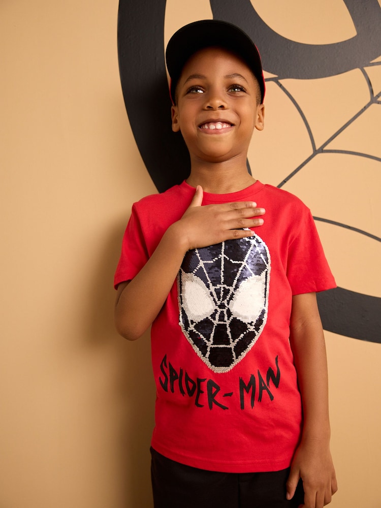 Spider-Man Red Flippy Sequin License T-Shirt (3-16yrs) - Image 6 of 6