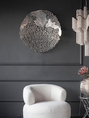 Libra Interiors Silver Apo Coral Aluminium Wall Plaque - Image 1 of 3