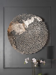 Libra Interiors Silver Apo Coral Aluminium Wall Plaque - Image 2 of 3