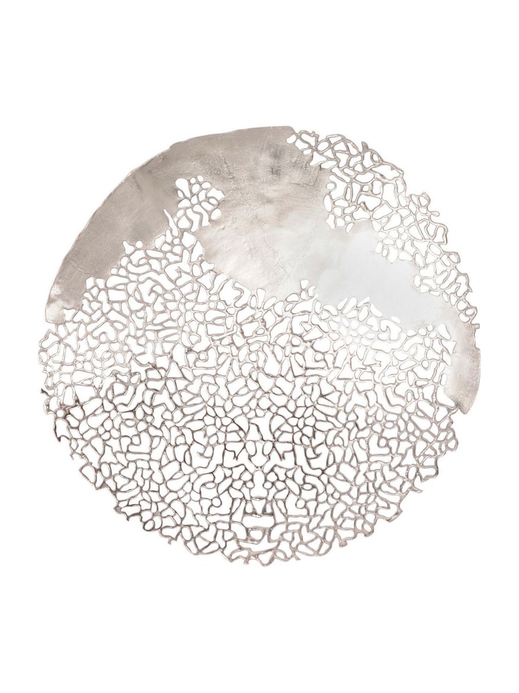 Libra Interiors Silver Apo Coral Aluminium Wall Plaque - Image 3 of 3