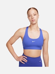 Синий - Спортивный бюстгальтер легкой поддержки с логотипом Nike - Изображение 4 из 6