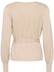 Kaffe Natural Anno Tying Belt Wrap Cardigan - Image 6 of 6