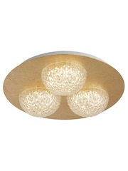 Searchlight Gold Lilac Gold LED 3LT Flush Ceiling Light - Image 2 of 3