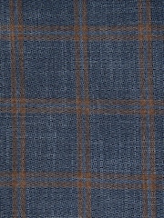 Bright Blue Slim Fit Trimmed Check Suit Jacket - Image 11 of 11