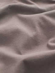 Neutral Taupe Brown Essential Pure Cotton Short Sleeve Crew Neck T-Shirt - Image 6 of 6
