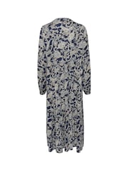 Kaffe Mille Long Sleeve Button Black Midi Dress - Image 6 of 6