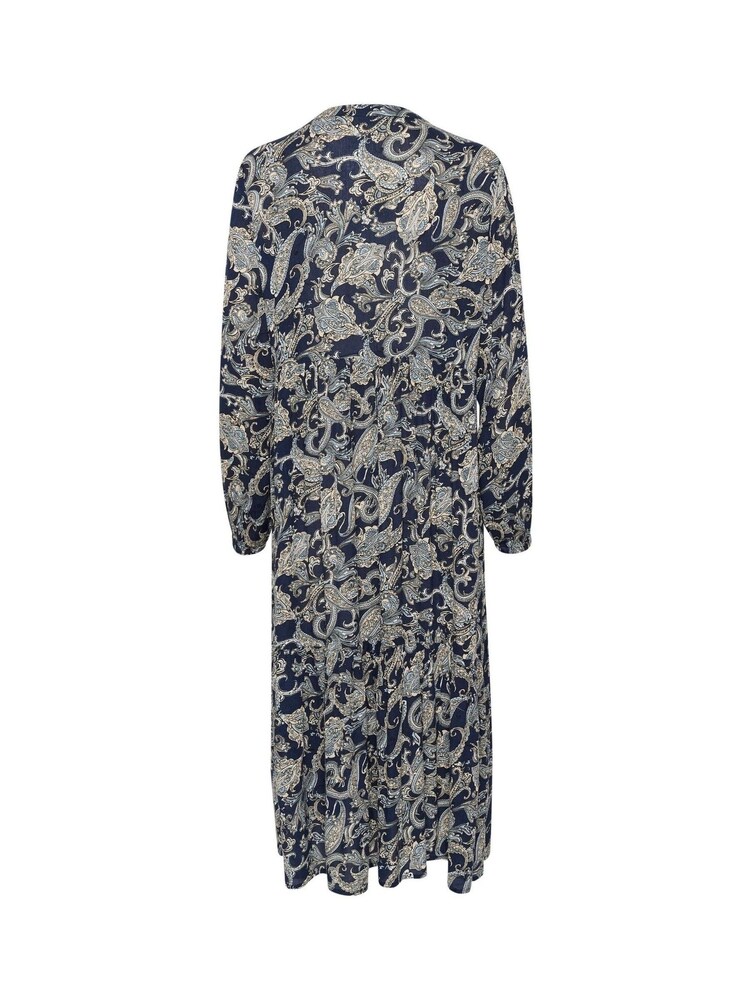 Kaffe Mille Long Sleeve Button Black Midi Dress - Image 6 of 6