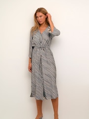 Kaffe Sophia V-Neck Midi Length Wrap Dress - Image 1 of 6