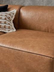 Vintaged Faux Leather Light Brown Single Centre Piece Alba Modular Sofa - Image 3 of 14