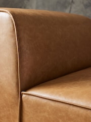 Vintaged Faux Leather Light Brown Single Centre Piece Alba Modular Sofa - Image 4 of 14
