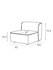 Vintaged Faux Leather Light Brown Single Centre Piece Alba Modular Sofa - Image 6 of 14