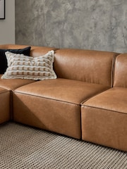 Vintaged Faux Leather Light Brown Single Centre Piece Alba Modular Sofa - Image 8 of 14