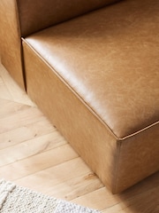 Vintaged Faux Leather Light Brown Single Centre Piece Alba Modular Sofa - Image 9 of 14