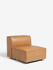 Vintaged Faux Leather Light Brown Single Centre Piece Alba Modular Sofa - Image 10 of 14