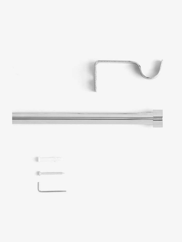 Chrome Stud Finial Extendable 19mm Curtain Pole Kit - Image 5 of 5