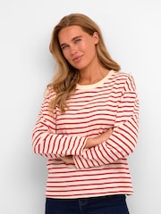 Kaffe 100% Cotton Kawinny Long Sleeve White T-Shirt - Image 1 of 6