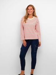 Kaffe 100% Cotton Kawinny Long Sleeve White T-Shirt - Image 3 of 6
