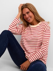 Kaffe 100% Cotton Kawinny Long Sleeve White T-Shirt - Image 4 of 6