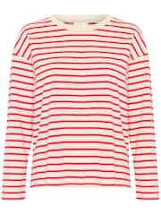 Kaffe 100% Cotton Kawinny Long Sleeve White T-Shirt - Image 5 of 6