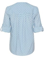 Kaffe Blue 100% Cotton Silona V-Notch Neck Blouse - Image 6 of 6