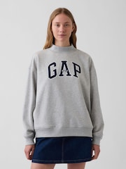 Γκρι - Gap VintageSoft Oversized Mock Neck Logo Sweatshirt - Εικόνα 1 από 5