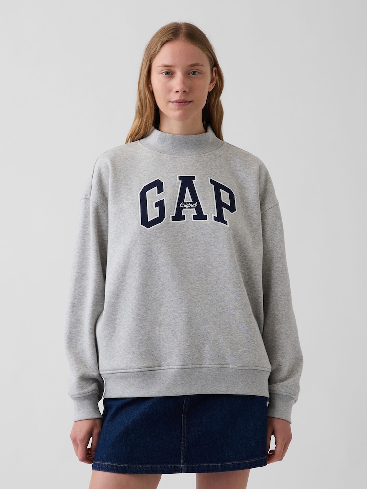 Γκρι - Gap VintageSoft Oversized Mock Neck Logo Sweatshirt - Εικόνα 1 από 5