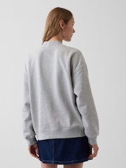 Γκρι - Gap VintageSoft Oversized Mock Neck Logo Sweatshirt - Εικόνα 2 από 5
