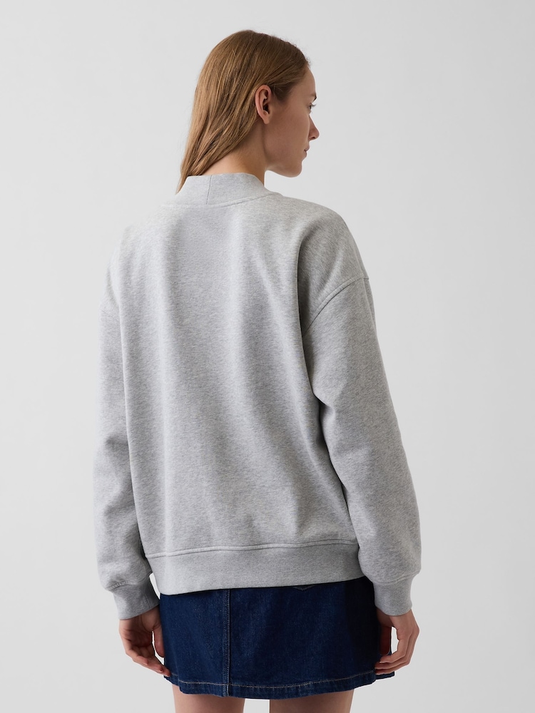Γκρι - Gap VintageSoft Oversized Mock Neck Logo Sweatshirt - Εικόνα 2 από 5