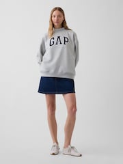 Γκρι - Gap VintageSoft Oversized Mock Neck Logo Sweatshirt - Εικόνα 3 από 5